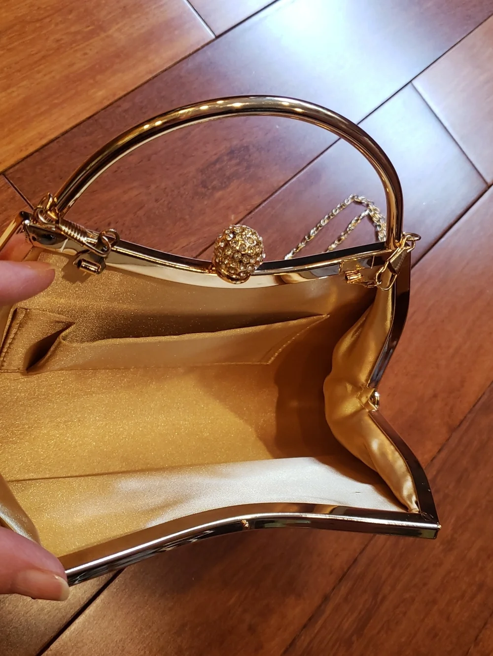 Crossbody or Clutch, Gold and Silver Sequin and Rhinestone bag